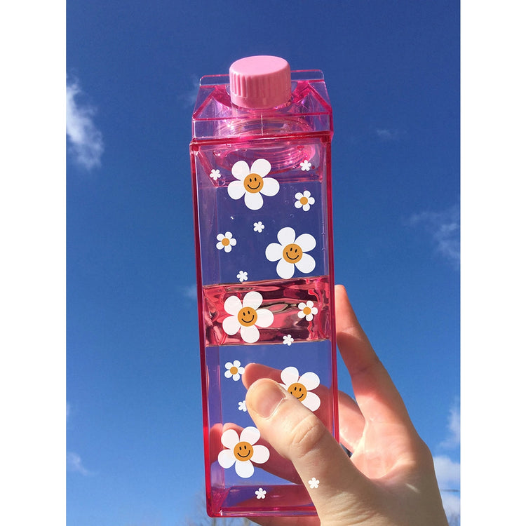Pink Milk Carton Water Bottle