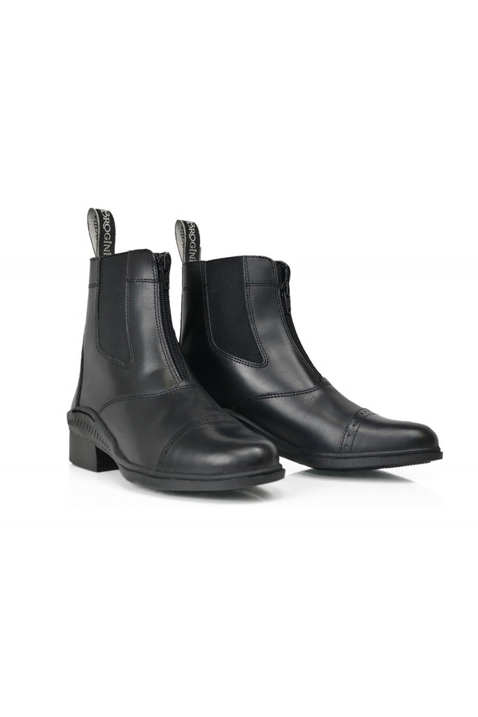 Brogini Tivoli Paddock Boots Black 8 Jodhpur Zipped Short Front Leather 