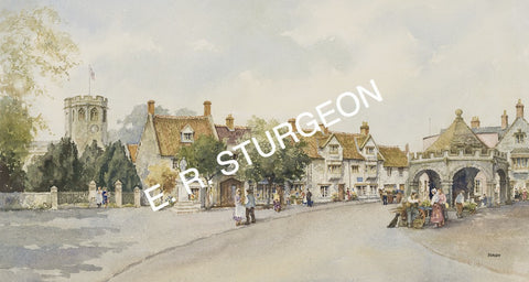 Parish Church and Market Cross, Somerton, Somerset
