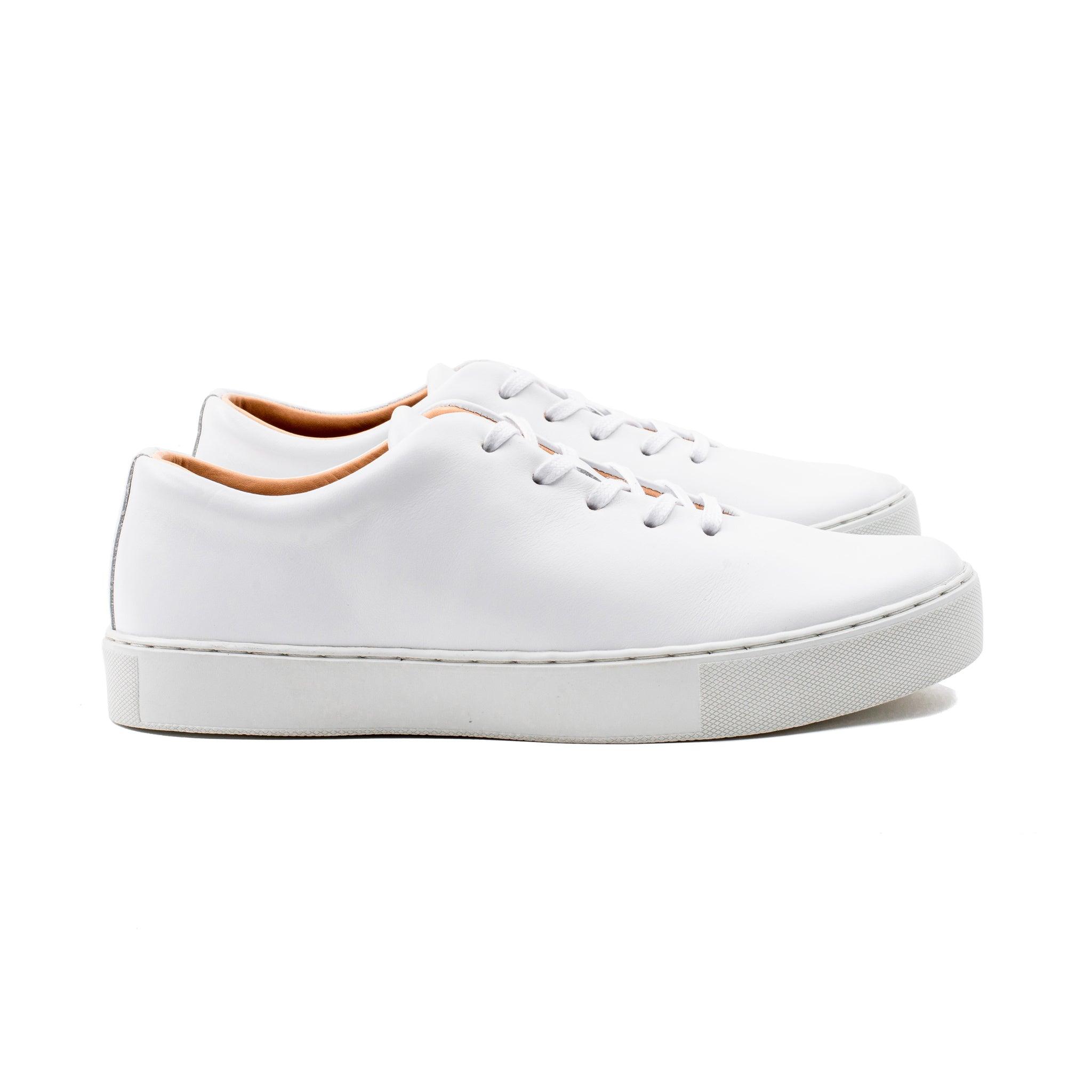 Wreck Integrere Learner Crown Northampton Upton Wholecut - All White Calf Leather Sneakers