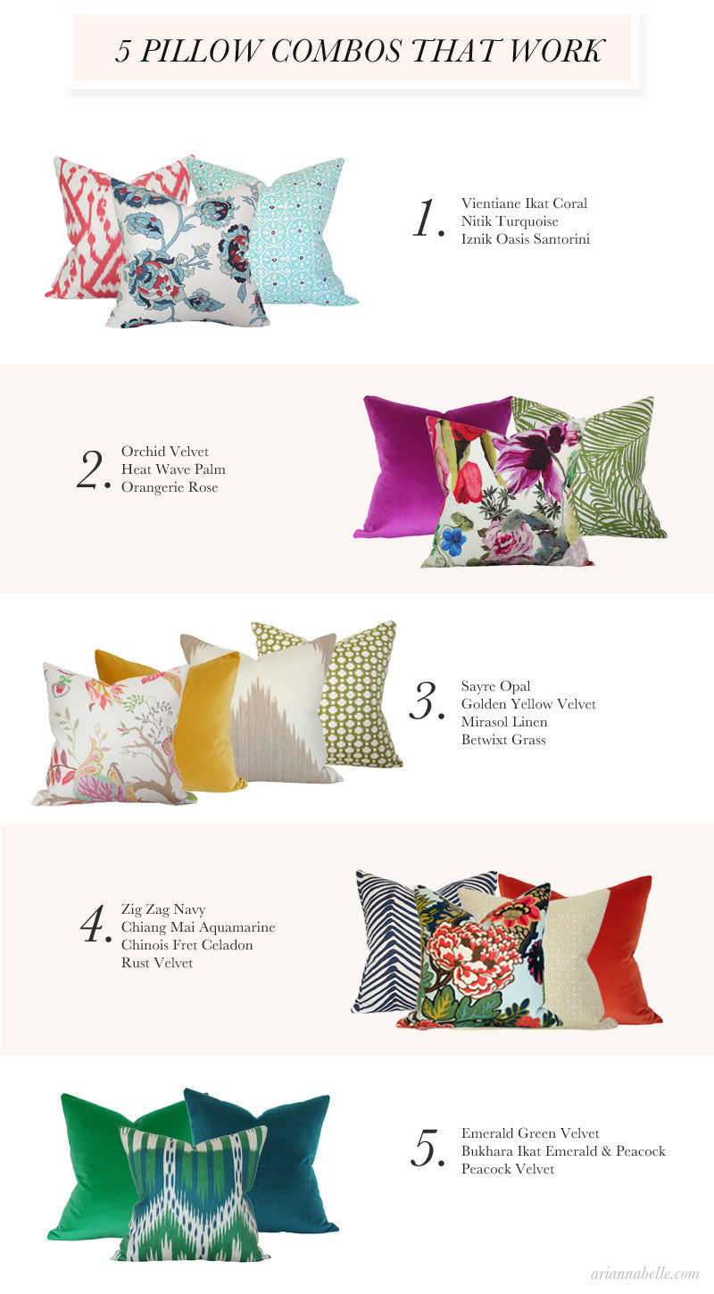 Pillow Combos That Work - colorful mix