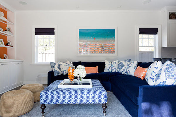 Designer Spotlight: Lucie Ayres | Arianna Belle Blog | Living Room with Blue Couch