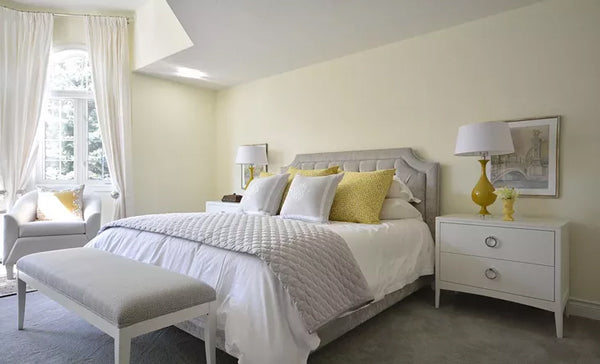 grey and yellow bedroom | Designer Spotlight: Meredith Heron | Arianna Belle Blog