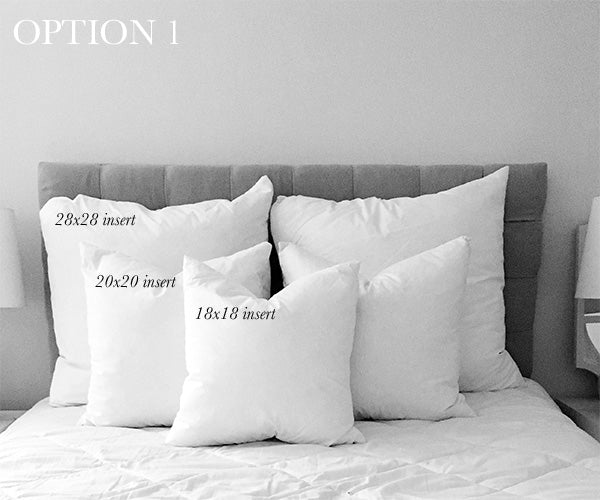 Decorative pillow size guide for full beds