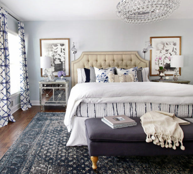 Before and After: Bedroom makeover by designer Kristin Jackson / pillows from Arianna Belle
