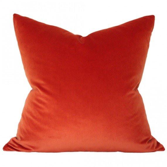 rust velvet cushions