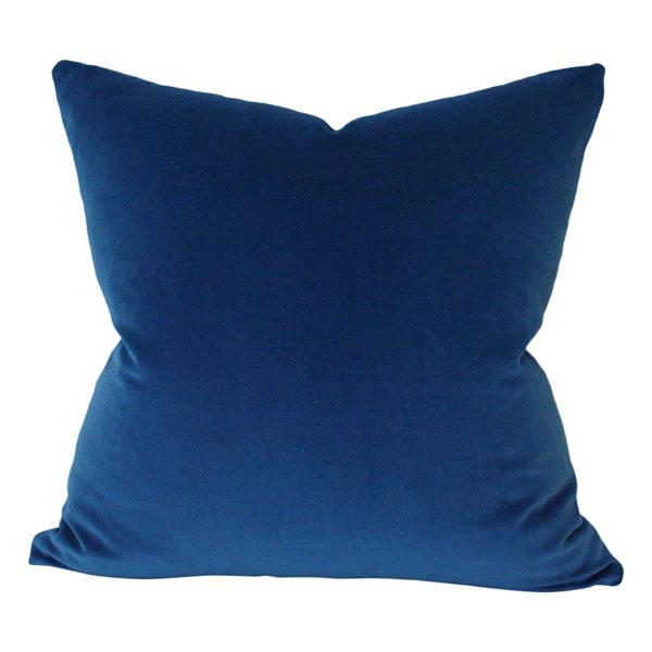 Marine Blue Velvet Designer Pillow 