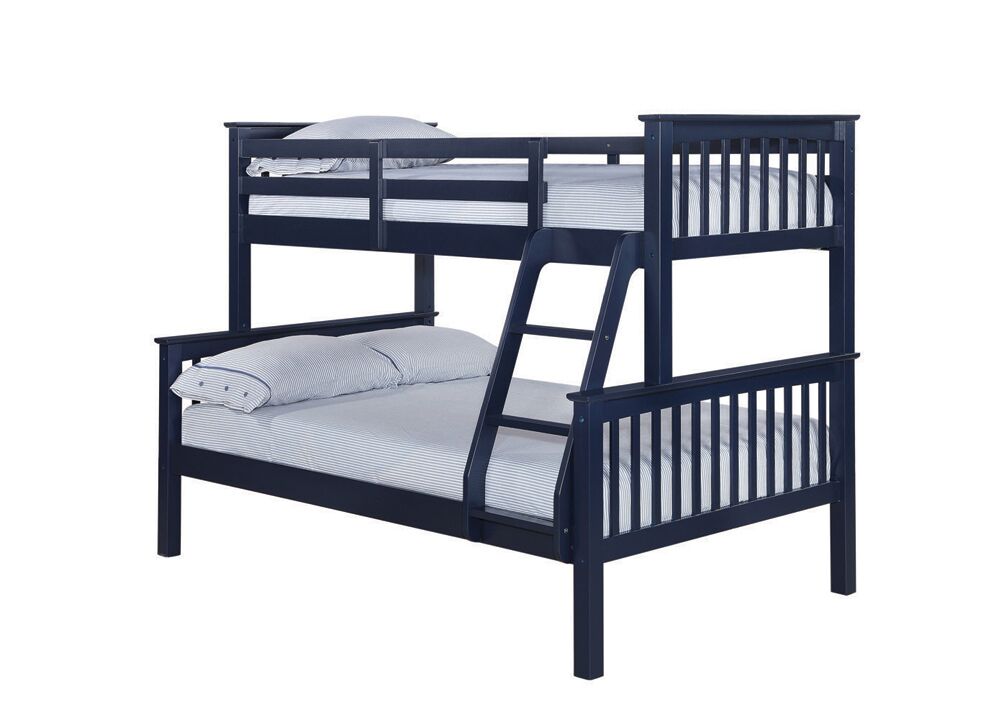 Navy Blue Otto Trio Bunk Bed-bedsteads-bedsmart