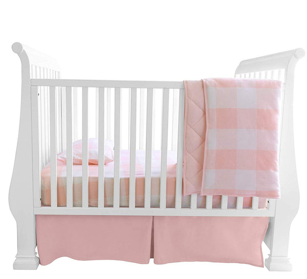 pink gingham crib sheet