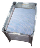 Pack N Play / Portable Crib Sheet Set I Blue Chevron And Polka Dots