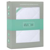Waterproof Cotton Quilted Pack n Play Mattress Pad Cover and Cozy Sheet, White by Ely's & Co