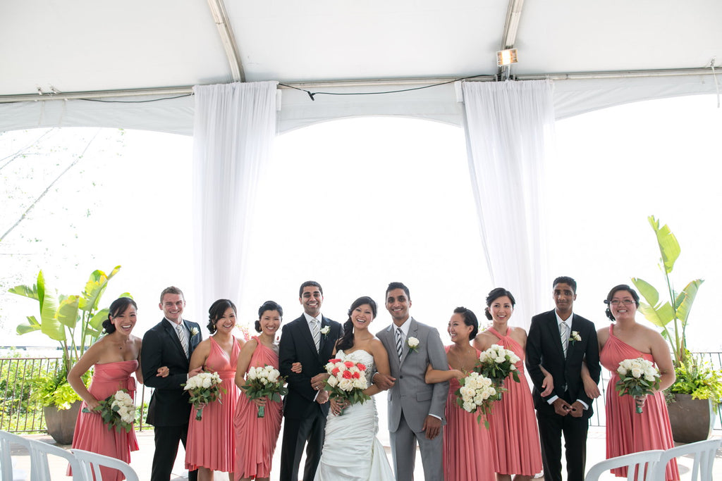 coral bridesmaid dresses - coral wedding