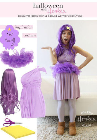 Henkaa Convertible Dress used as Lumpy Space Princess from Adventure Time Halloween Costume, great cosplay costume that you can wear again.