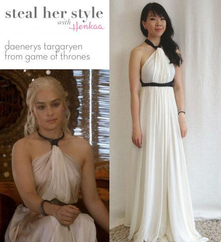 Henkaa Convertible Dress used as Daenerys Targaryen from Game of Thrones season 3 Halloween Costume, great cosplay costume that you can wear again.