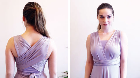 Henkaa Dusty Purple Sakura infinity dress and matching convertible bandeau.