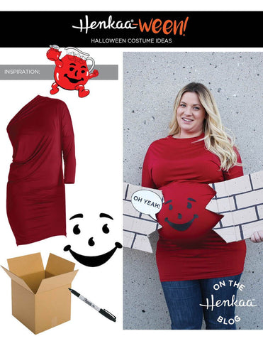 Henkaa Convertible Dress used as The Koolaid Man Halloween Costume, great cosplay costume that you can wear again.