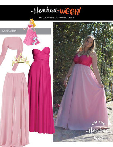 Henkaa Convertible Dress used as Princess Aurora from Sleeping Beauty Halloween Costume, great cosplay costume that you can wear again.