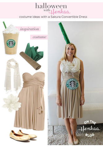 Henkaa Convertible Dress used as a Starbucks Frappuccino Halloween Costume, great cosplay costume that you can wear again.