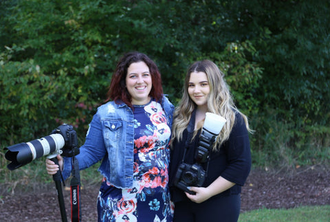 Amanda (left) and Audrey (right) on the set of a styled shoot.