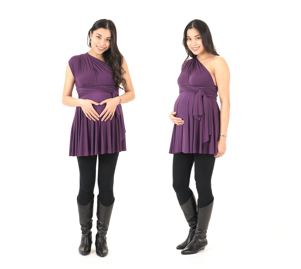 maternity wear - infinite styles - plum purple maternity dress