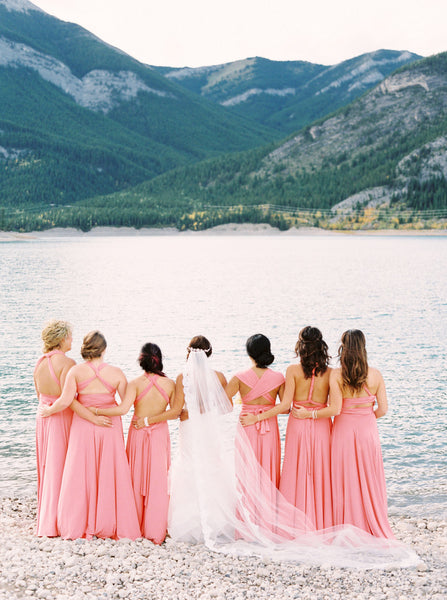 This beautiful classic, traditional wedding featuring peach pink coral bridesmaids dresses will have you swooning for days