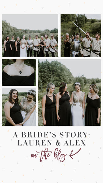 Henkaa A Brides Story featuring Henkaa Night Black Sakura Maxi in modern medieval wedding in Caledon Ontario