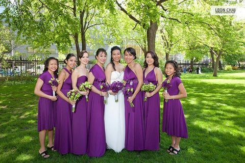 Bridesmaids and junior bridesmaids proud to wear Henkaa's convertible dresses