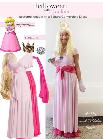 Henkaa Princess Peach from the Mario Bros. game series DIY costume using Henkaa Convertible Dresses