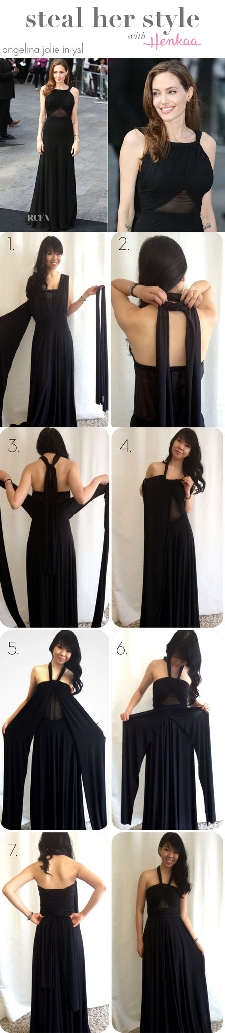 how to dress like angelina jolie - copy ysl dress - steal ysl dress style - ysl gown - red carpet gown - convertible maxi dress 