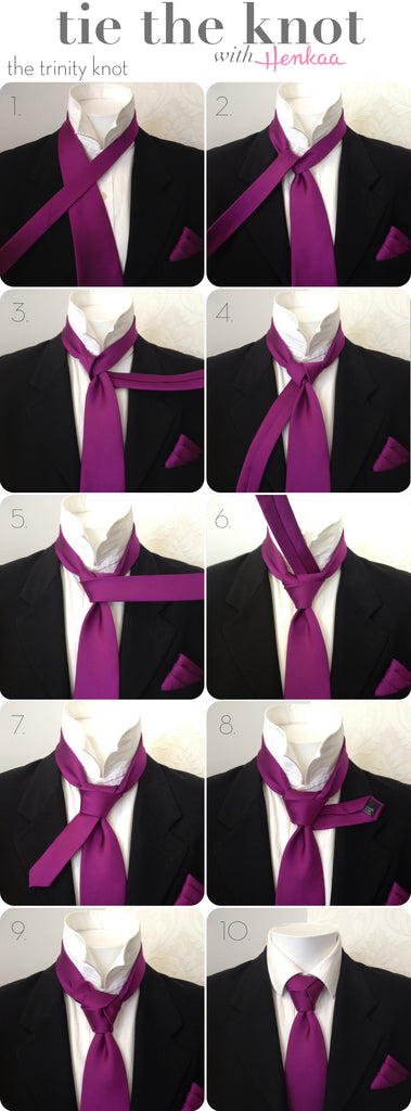 trinity knot - matching tie - purple tie - matching pocket tie 