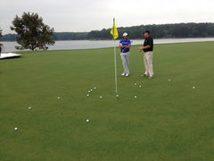 Dean Snell working with Jason Day when working at TaylorMade