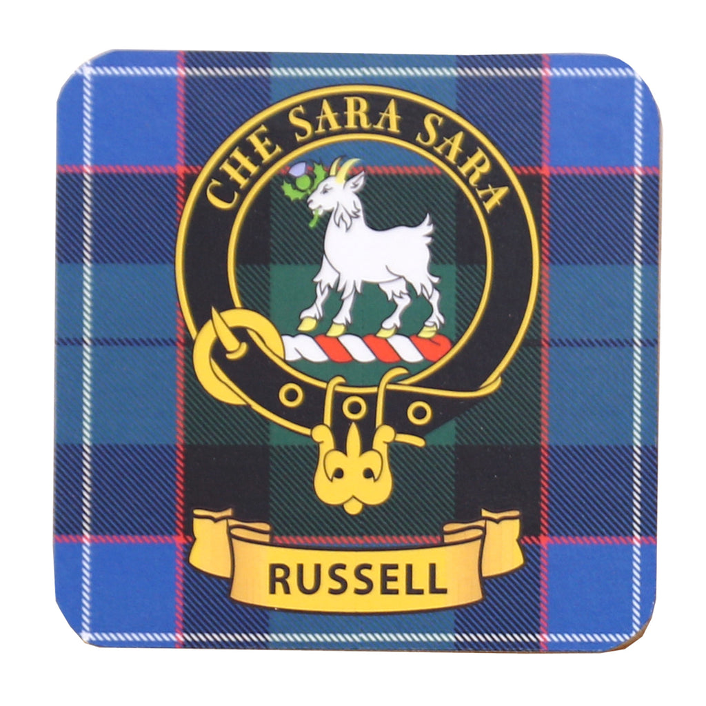 Ross Scottish Clan Hunting Tartan Motto Crest Rubber Drink Coaster 