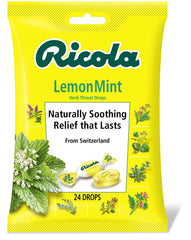 Ricola Lemon Mint Herb Throat Drops Naturally Soothing Relief 24 Drops