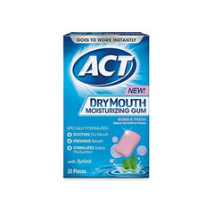 Act Dry Mouth Moisturizing Gum Bubble Fresh 2o Pieces