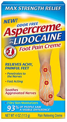 Aspercreme Lidocaine Foot Pain Creme Max Strength Odor Free 4 Ounce