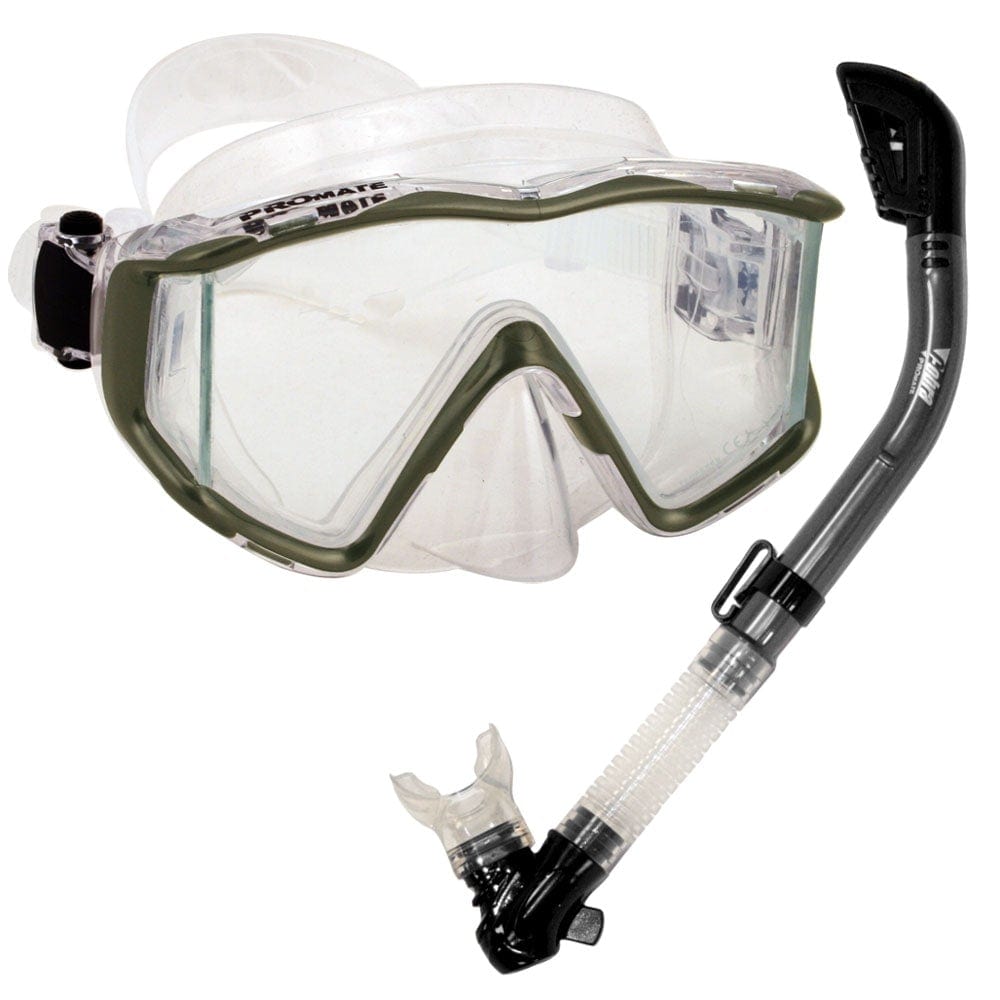 Promate MK398 Panoramic Edgeless Silicone Purge Mask Scuba Diving Snorkeling 