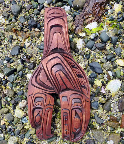 The Killer Whale and the Eagle. Two powerful symbols in the North West Coast Native Lore captured in hand carved Red cedar by Gino Seward.