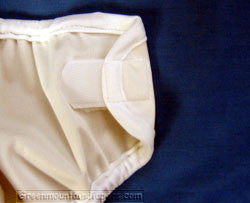 hook and loop on a diaper cover closed