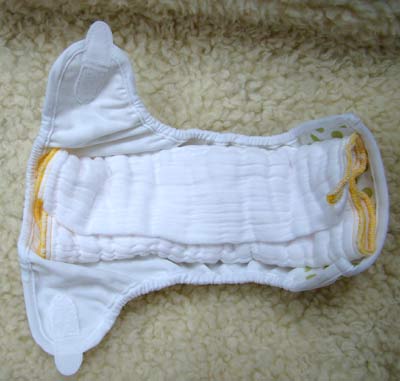 prefold in a diaper cover