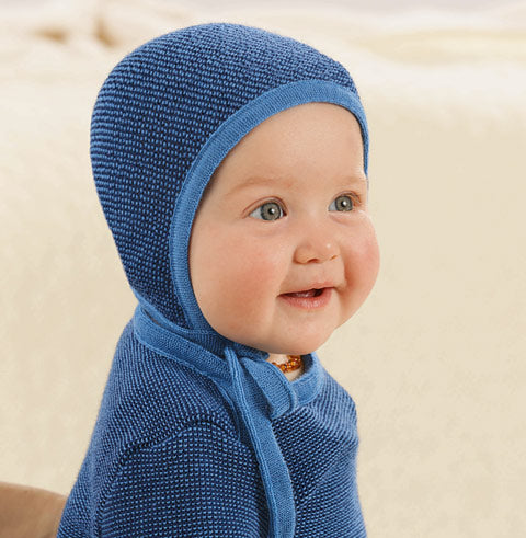 blue disana wool sweater on baby 