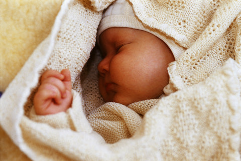 organic wool baby blanket face