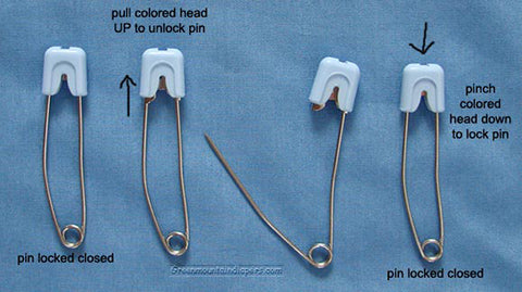 how to use slide lock diaper pins