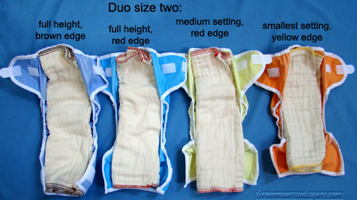 size two with prefold diapers