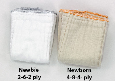 compare newbie and newborn prefolds