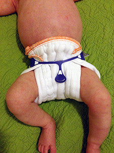 7 weeks old in snapp fastened prefold diaper
