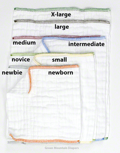 Cloth-eez prefold diapers white size comparison