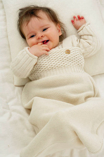 baby in wool sleeping bag