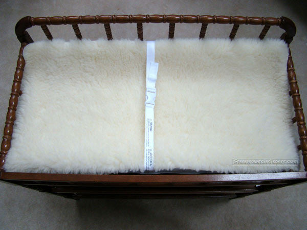 Snugglewool wool changing pad on changing table