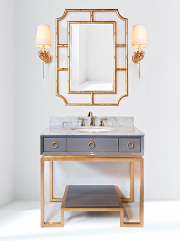 worlds away vanity in nickel or gold leaf