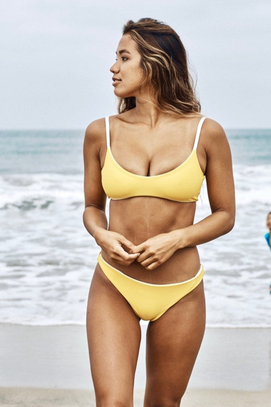 Sport Bikini | Bikini Women's Bikinis | Reversible Bikini - Yellow/Ivory – Lagoa Swimwear